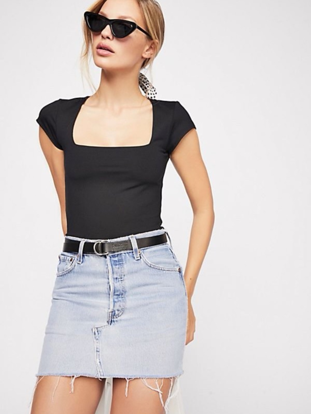 Free People Fair and Square Neck Bodysuit